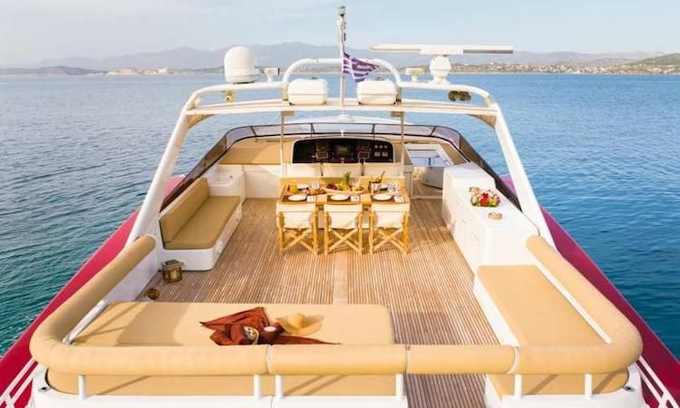 high speed  motor yacht Athens, motor yacht Mykonos, yacht sundeck