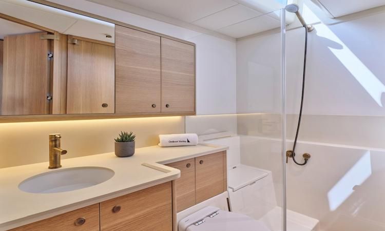 luxury yacht bathroom, yacht rental Mykonos, yacht rentals