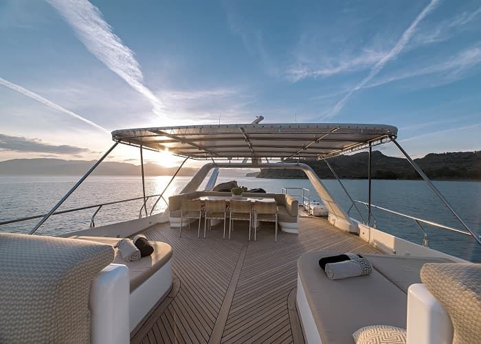 superyacht Greece, superyacht Athens, sunset, luxury living