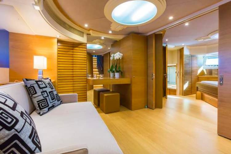 finest yacht Mykonos, inner spaces, luxury yacht vacation